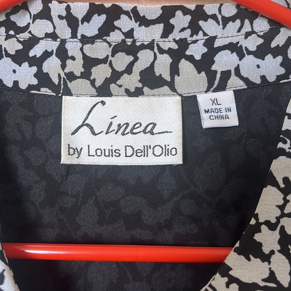 Linea By Louis Dell' Olio top flower print button down top sz XL - Picture 2 of 6